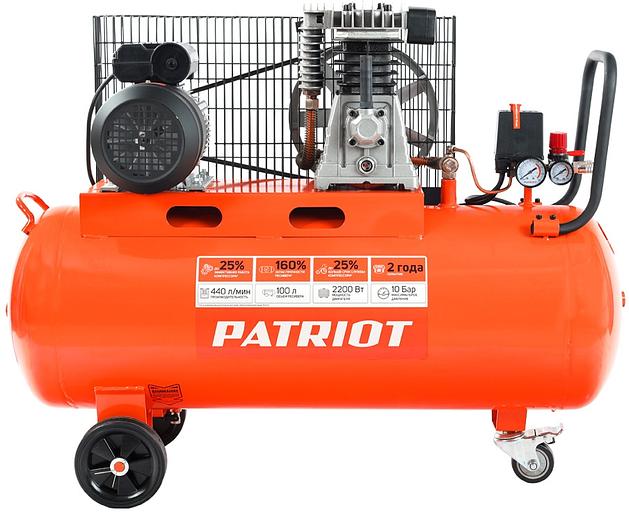 Компрессор поршневой Patriot PTR 100-440I масляный 440л/мин 100л 2200Вт оранжевый фото 3