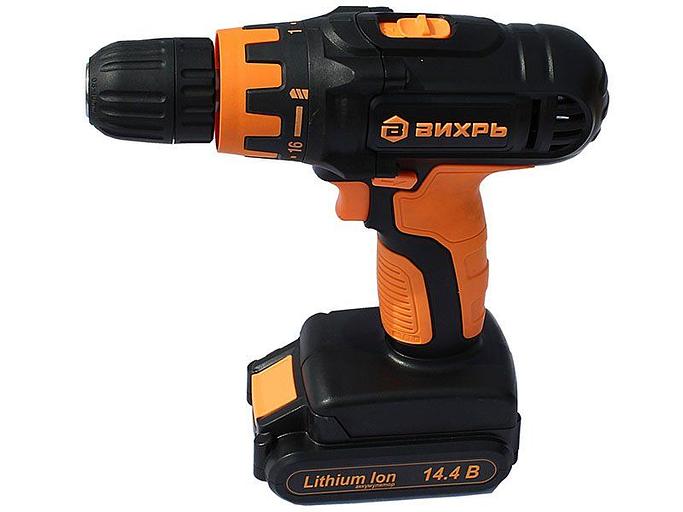 Дрель-шуруповерт Вихрь ДА-14,4Л-2К аккум. патрон:быстрозажимной (кейс в комплекте) фото 1