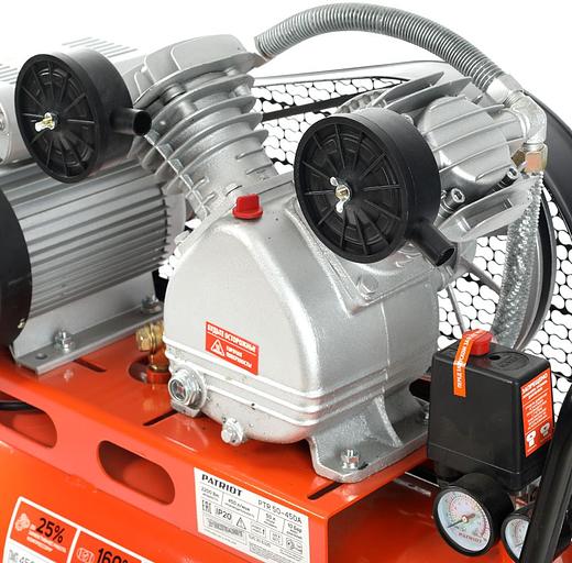 Компрессор поршневой Patriot PTR 50-450A масляный 450л/мин 50л 2200Вт оранжевый/черный фото 3