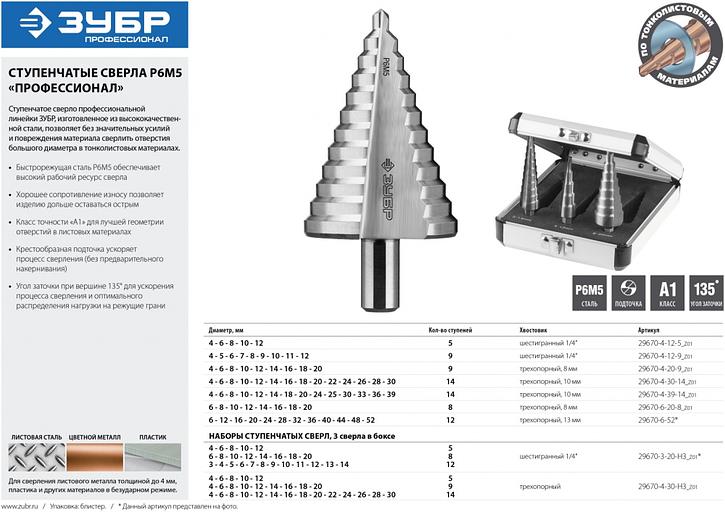 Сверло Зубр 29670-6-52 по металлу (1пред.) для шуруповертов/дрелей фото 4