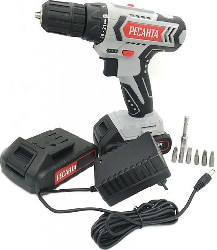 Дрель-шуруповерт Ресанта ДА-14-2ЛК аккум. патрон:быстрозажимной (кейс в комплекте) фото 1