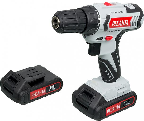 Дрель-шуруповерт Ресанта ДА-18-2ЛК аккум. патрон:быстрозажимной (кейс в комплекте) фото 4