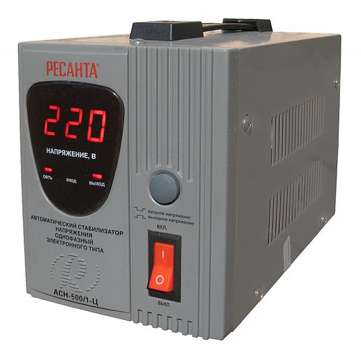 Стабилизатор напряжения Ресанта АСН-500/1-Ц электронный однофазный серый фото 1