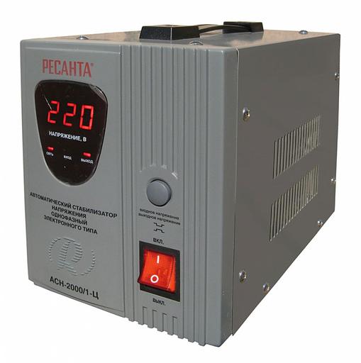Стабилизатор напряжения Ресанта АСН-2000/1-Ц электронный однофазный серый фото 1