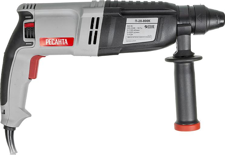 Перфоратор Ресанта П-28-800К патрон:SDS-plus уд.:3.4Дж 800Вт (кейс в комплекте) фото 2