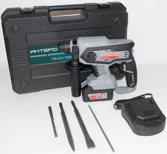 Перфоратор Интерскол ПА-24/18В патрон:SDS-plus уд.:2.2Дж аккум. (кейс в комплекте) фото 4