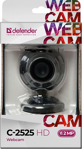 Камера Web Defender G-Lens C-2525HD черный 2Mpix (3000x4000) USB2.0 с микрофоном фото 2