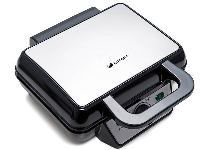 Вафельница Kitfort KT-1620 920Вт серебристый/черный фото 1