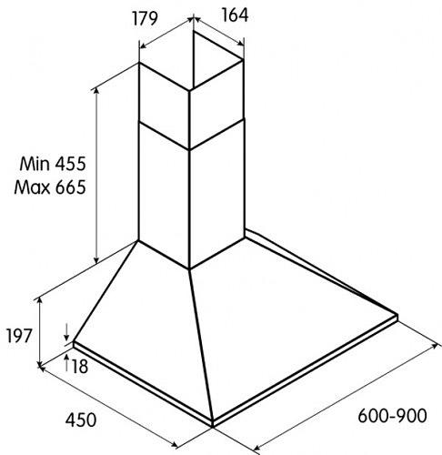 Вытяжка каминная Jet Air Gaia CR/A/60 кремовый управление: кнопочное (1 мотор) фото 2