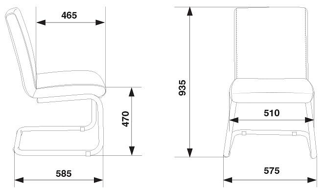 Кресло Бюрократ CH-250-V черный искусственная кожа полозья металл хром фото 5