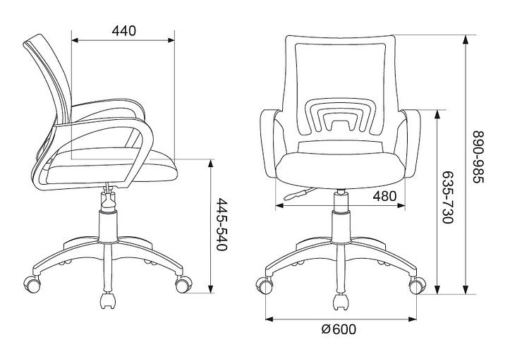 Кресло Бюрократ CH-W695NLT салатовый TW-03A TW-18 крестовина пластик пластик белый фото 5