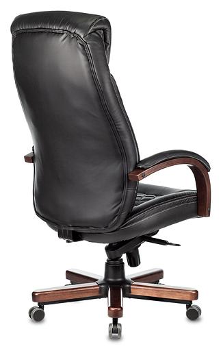 Кресло руководителя Бюрократ T-9924WALNUT черный кожа с подголов. крестовина металл/дерево фото 4