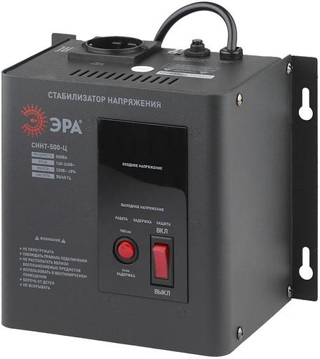 Стабилизатор напряжения Эра СННТ-500-Ц электронный однофазный черный фото 1