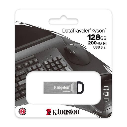 Флеш Диск Kingston 128Gb DataTraveler Kyson DTKN/128GB USB3.1 серебристый/черный фото 3