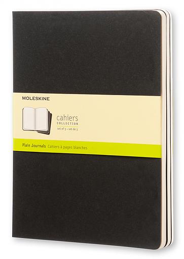 Блокнот Moleskine CAHIER JOURNAL QP323 XLarge 190х250мм обложка картон 120стр. нелинованный черный (3шт) фото 1