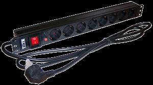 Блок распределения питания Lanmaster TWT-PDU19-16A8P-1.8 гор.размещ. 8xSchuko базовые 16A Schuko 1.8м фото 1