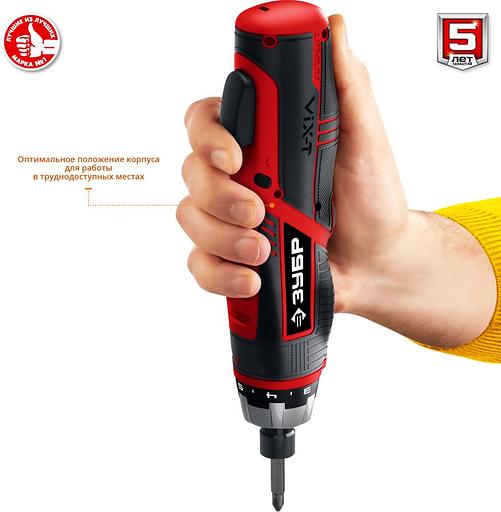 Отвертка электрическая Зубр ЗО-ЕМ-3.6 Ли аккум. патрон:Шестигранник 6.35 мм (1/4) (кейс в комплекте) фото 3