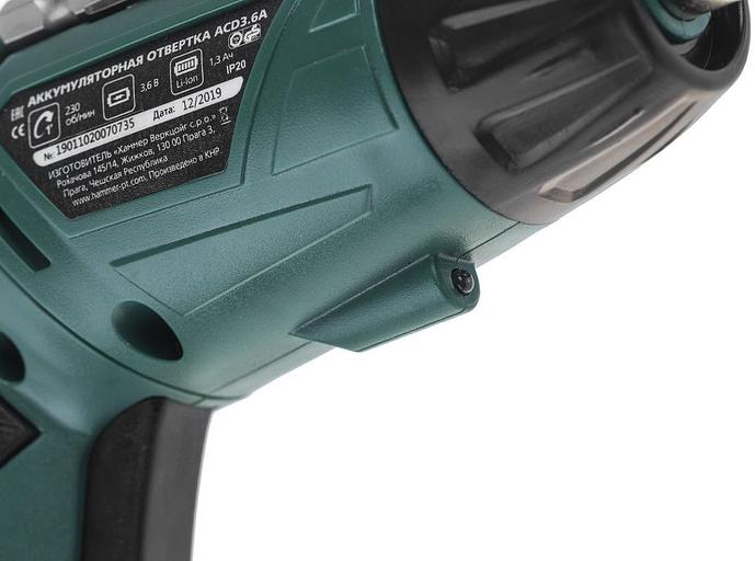 Отвертка электрическая Hammer Flex ACD3.6A аккум. патрон:Шестигранник 6.35 мм (1/4) фото 9
