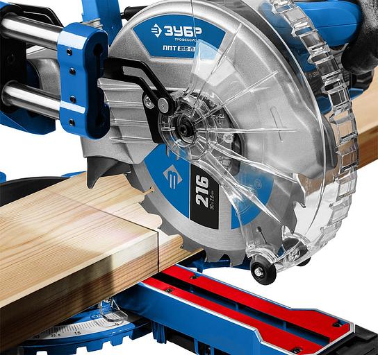 Торцовочная пила Зубр ППТ-216-П 1800Вт 4500об/мин d=216мм фото 7
