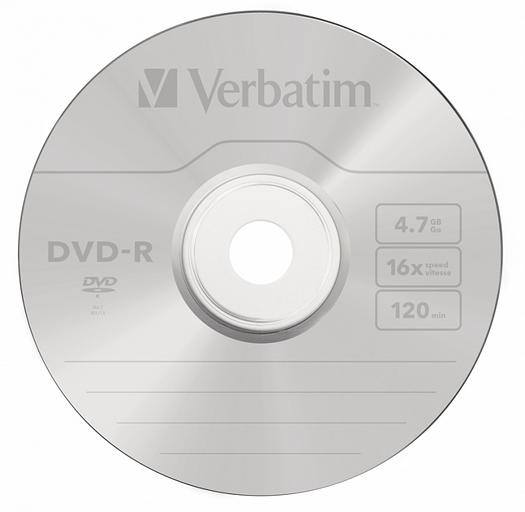 Диск DVD-R Verbatim 4.7Gb 16x bulk (50шт) (43788) фото 1