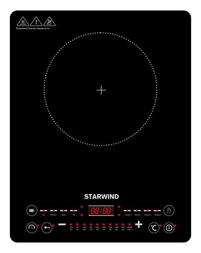 Плита Индукционная Starwind STI-1001 черный стеклокерамика (настольная) фото 1