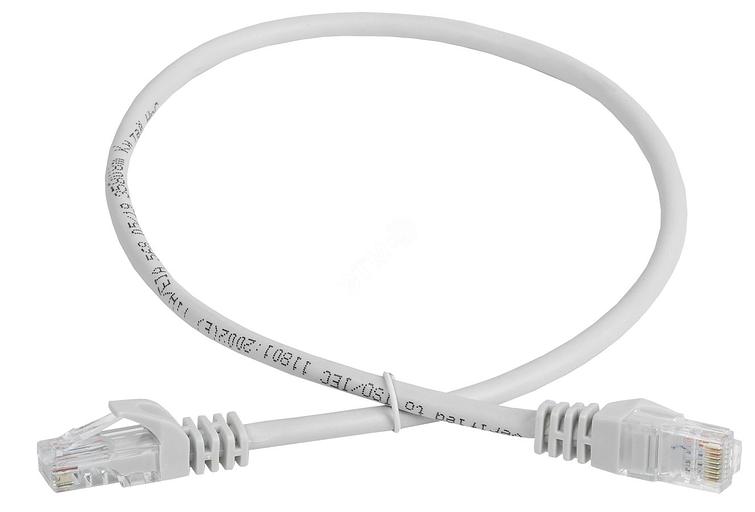 Патч-корд ITK PC01-C5EU-5M UTP вилка RJ-45-вилка RJ-45 кат.5е 5м серый ПВХ (уп.:1шт) фото 1