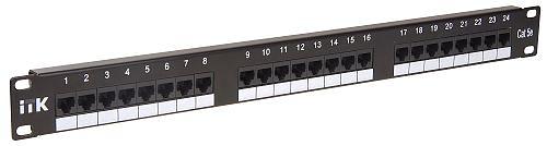 Патч-панель ITK PP24-1UC5EU-D05 19" 1U 24xRJ45 кат.5e UTP фото 1