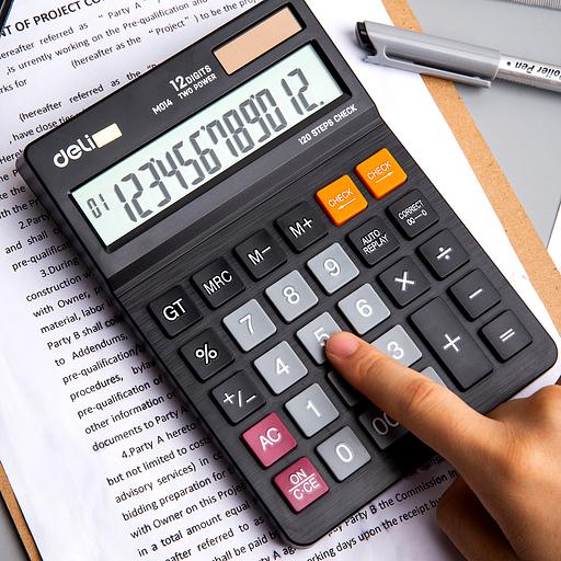 Калькулятор настольный Deli EM01420 черный 12-разр. фото 7