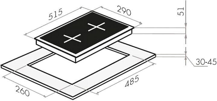 Газовая варочная поверхность Maunfeld EGHE.32.6CB/G черный фото 2