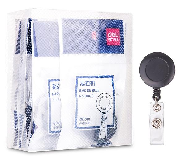 Держатель для бейджа Deli 8309GREY 80см горизонтально-вертикальный пластик серый (упак.:12шт) фото 1