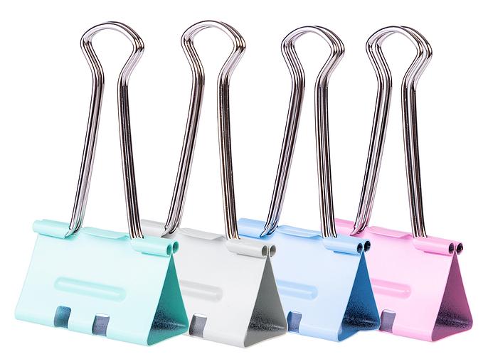 Зажимы Deli E8552S металл 41мм ассорти (упак.:24шт) пластиковая туба фото 10