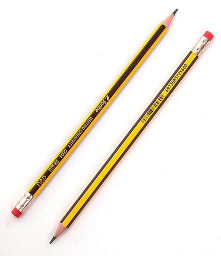 Карандаш чернографит. Deli EC004-2B 2B шестигран. ластик коробка картонная (12шт) фото 6