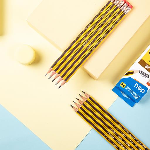 Карандаш чернографит. Deli EC004-2B 2B шестигран. ластик коробка картонная (12шт) фото 9