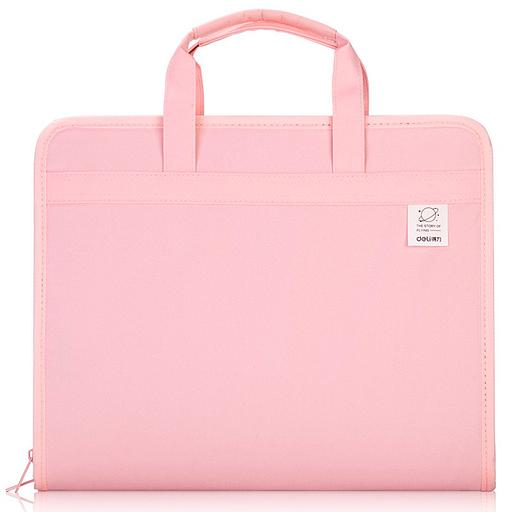 Папка-портфель Deli 72561PINK 13 отдел. A4 терилен розовый фото 1