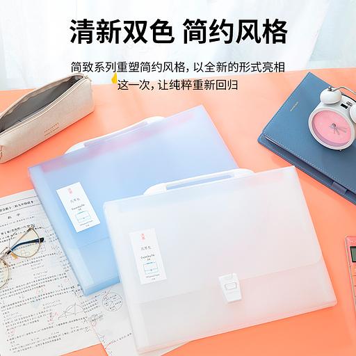 Папка-портфель Deli 5880 на кнопке 13 отдел. A4 полипропилен ассорти фото 3