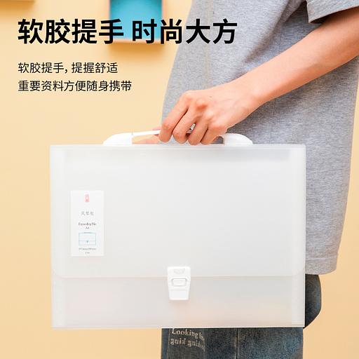 Папка-портфель Deli 5880 на кнопке 13 отдел. A4 полипропилен ассорти фото 4