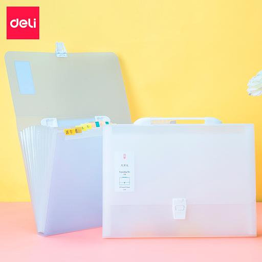 Папка-портфель Deli 5880 на кнопке 13 отдел. A4 полипропилен ассорти фото 8