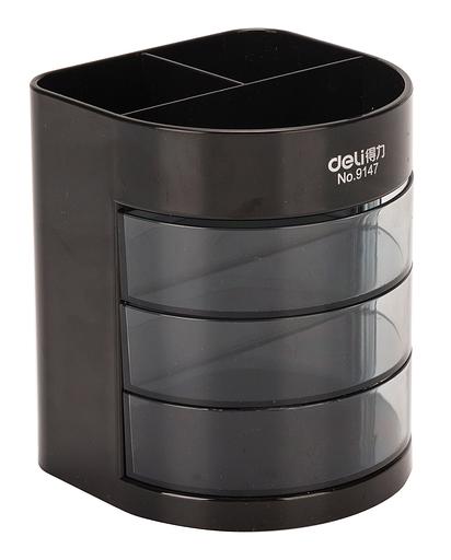 Настольный набор Deli E38253 (12 предметов) пластик черный фото 6