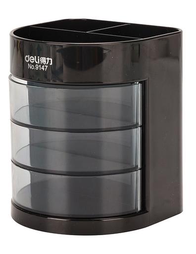 Настольный набор Deli E38253 (12 предметов) пластик черный фото 7