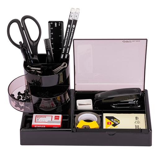 Настольный набор Deli E38254 (16 предметов) пластик черный фото 1