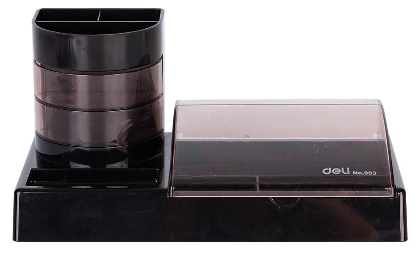 Настольный набор Deli E38254 (16 предметов) пластик черный фото 2