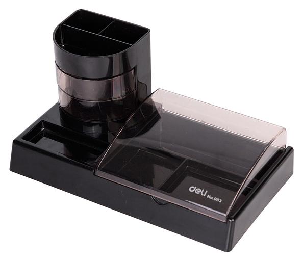 Настольный набор Deli E38254 (16 предметов) пластик черный фото 4