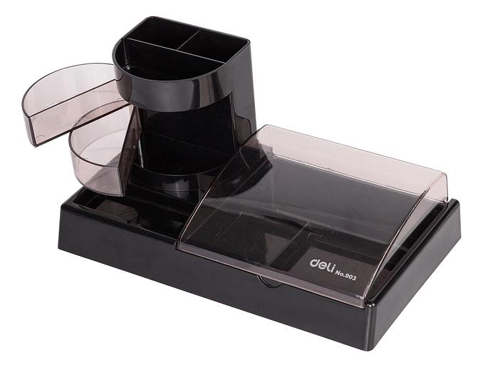Настольный набор Deli E38254 (16 предметов) пластик черный фото 7