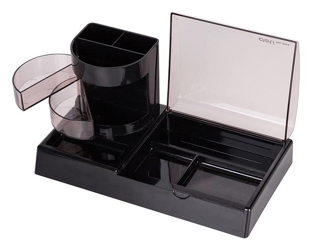 Настольный набор Deli E38254 (16 предметов) пластик черный фото 8