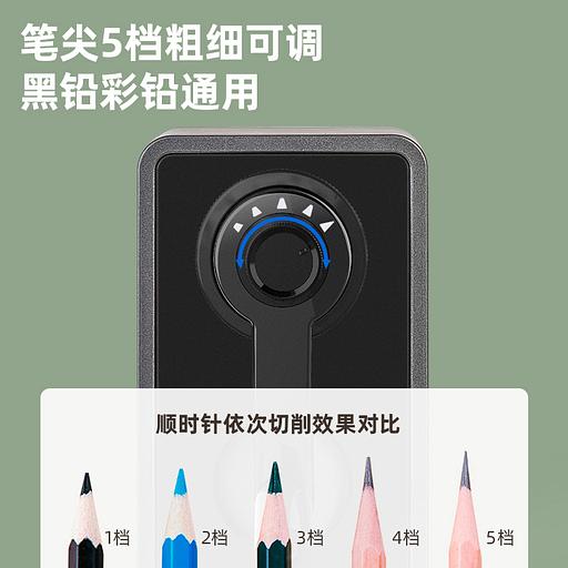 Точилка для карандашей механическая Deli 71160Black 1 отверстие пластик черный фото 4