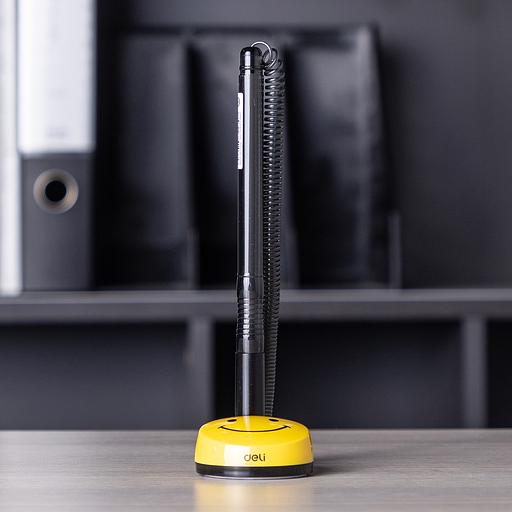 Ручка шариковая Deli EQ50-BK авт. на подставке 0.7мм резин. манжета черный/прозрачный черные чернила (1шт) фото 7