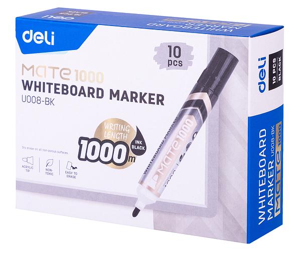 Маркер для досок Deli EU008-BK Mate круглый пиш. наконечник черный (1шт.) фото 5