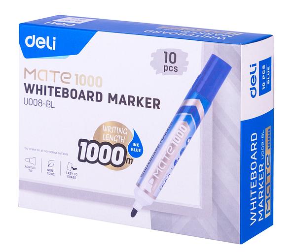 Маркер для досок Deli EU008-BL Mate круглый пиш. наконечник синий (1шт.) фото 5