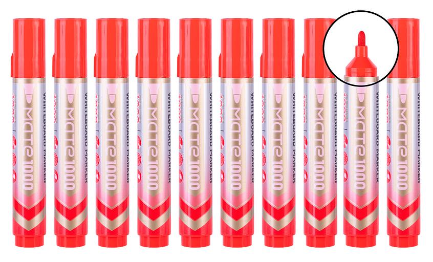 Маркер для досок Deli EU008-RE Mate круглый пиш. наконечник красный (1шт.) фото 1