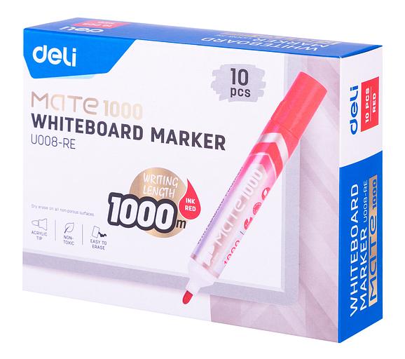 Маркер для досок Deli EU008-RE Mate круглый пиш. наконечник красный (1шт.) фото 5